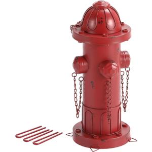 16.5" H Metal Fire Hydrant for Dogs to Pee On, Vintage Dog Fire Hydrant Pee Post for Outdoor Decor