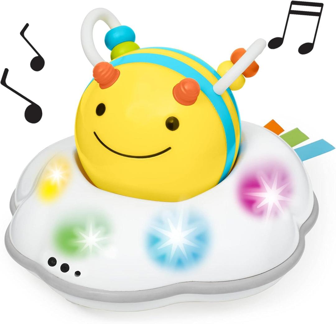 Skip Hop Baby Follow-Me Bee Tummy Time Crawl Toy 3-Stage Infant Sensory Development with Lights Sounds and Music Explore & More Age 5m+