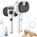 Pet Steam Brush for Cat and Dog,4-in-1 Grooming Tool with 2 Water Spray,Cat Hair Brush for Long & Short Haired Pets,Dog Brush for Shedding Easy to Clean