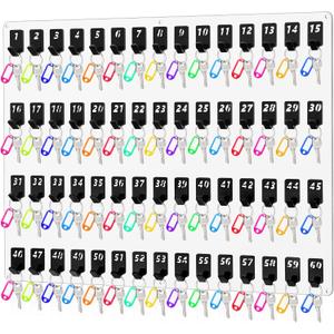 Beeveer Acrylic Key Board with 60 No. Hooks Wall Mount Key Rack Holder Hanger Storage Collection for School, Garage, Car Dealer, Office, Hotel, Real Estate(Transparent)