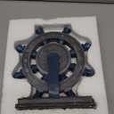 JTSTAN Nautical Decor Rudder-Figurine Mediterranean Style - Blue Boat Steering Model Resin Handicraft White Statue for Bookshelf Desktop Home Decoration