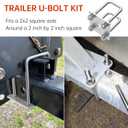 Square U-Bolt Kit for Boat Trailer Mounting Axle Leaf Springs Zinc(4 U-Bolt + 2 Plate), Heavy Duty Square U-Bolts with Nuts and Frame Plate for Trailer Automobiles Trailer, 2" W x 5" L