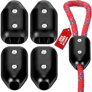 4 Pcs 1/2 Inch Rope Clamps Reusable Plastic Rope Connector Clamp Loop Fasteners Suitable for 9-10 mm Nylon or Braided Cord for Pet Leashes Docking Boating Climbing Lanyard Indoor Outdoor