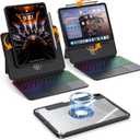 Blosomeet Magnetic iPad Pro 13 Inch M5/M4 2025/2024 Case with Keyboard, Clear Splitfolio Detachable Cover, Up-Down Liftable, Adjustable Stand, 7-Color Backlit, Multi-Touch Trackpad, Black