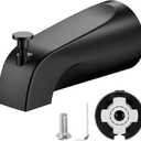Tub Spout with Pull Down Diverter  Slip-Fit Bathtub Faucet Spout Replacement, 1/2 Copper Pipe Connection, Easy Installation, Universal for Bathroom Shower (Matte Black)
