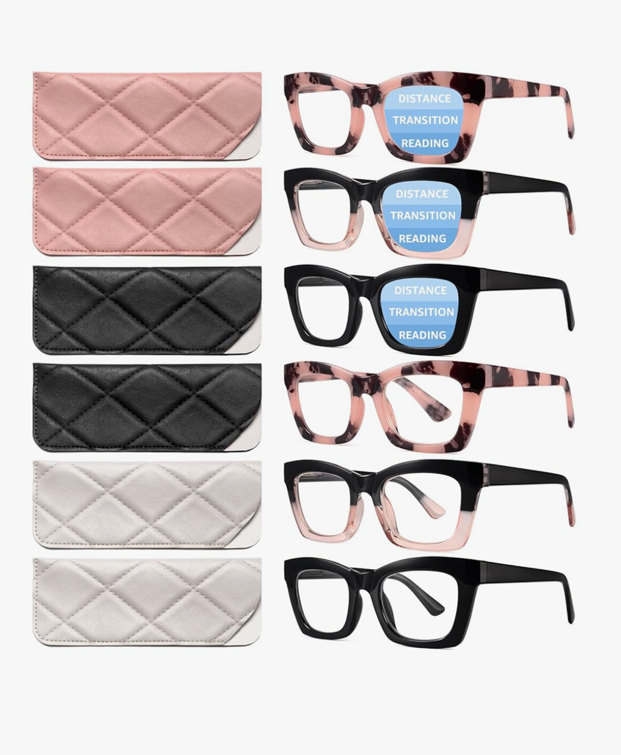 CCVOO Stylish Reading Glasses for Women, Bifocal, Progressive, Readers for Women, Eye glasses, Blue Light Reading Glasses
