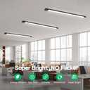 LED Garage Lights 4FT 2PCS Linkable Plug in Ceiling Light Fixture, 5000K Workbench Tube Light with Switch, 36W Overhead Light Bar for Room Shop Cabinet Closet Kitchen, IP65 Waterproof, Black