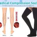20-30 mmHg Thigh High Compression Socks for Women & Men, Compression Stockings Graduated Support for Treatment Varicose Veins Swelling, XXL