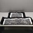 Pauwer Bathroom Rug Sets 3-Piece Shower Rugs with U-Shaped Contour Toilet Mat Absorbent Microfiber Plush Bath Mats Non Slip Machine Washable Shaggy Bathroom Floor Mats, Black (18"x26"+20"x32"+U Shape 20"x24")