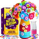 Dan&Darci Light Up Button Flower Craft Kit - Crafts for Kids Ages 4-8 - Arts & Crafts Gift for Girls - Activities for Kid Age 6-8 Girls - 5 Year Old Girl Gift Toys - Birthday Gifts for 5 6 7 8 Years