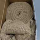 Chalyna 31 Inches Christmas Tree Skirt Decorations with 3 Inch x 10 Yard Christmas Ribbon Linen Burlap Round Vintage Tree Skirt Ornaments for Xmas Outdoor Holiday Family Winter Home Farmhouse Decor