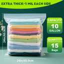 15PACK 10 Gallon Extra Large Zipper Plastic Bags for Storage 24'' x 24'',Extra Large Clear Zipper Bags Reusable for Clothes, Home Moving, Travel, Camping, Thick 6 Mil