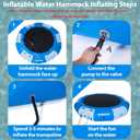 12FT Water Trampoline for Lake, Inflatable Floating Trampoline | Blue Inflatable Lake Trampoline Heavy Duty Water Swim Platform for Lake Ocean with Ladder & Ropes