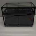 FRENESSA Portable Makeup Case Cosmetics Display Cases Toiletry Organizer Box Transparent Acrylic Artists Train Case with 6 Trays Travel Makeup Tools Storage for Vanity Counter Dresser Organizer Black