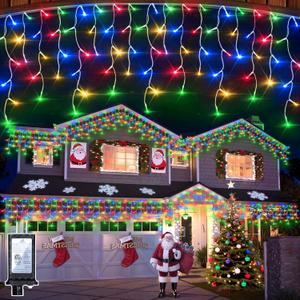 810 LED Christmas Lights with 180Drops, 82ft 12 Modes Multicolor Fairy String Lights with Timer Dimmable, Waterproof Twinkle Lights for Christmas Indoor Outdoor Holiday Wedding Party Eaves Decorations
