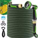 Non-Expandable Garden Hose 150 FT, Lightweight Hose with 10 Function Spray Nozzle, Kink-Free Flexible Water Hose, Durable, Leak-Proof, 360 Swivel Connectors, Portable Storage Strap