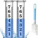 Rain Gauge Replacement Tube, Accurate Rain Gauges Outdoors Best Rated, 7" Capacity Rain Gauge Tube Replacement for Yard & Garden, Water Gauge for Rain, 2 Plastic Rainfall Meter Tube with 1 Clean Brush