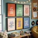 6pcs Children'S Bible Verse Canvas Wall Art Boho Bible Inspirational Quote Posters Prints Paintings Christian Education Wall Decor Pictures for Nursery Kids Bedroom Classroom Home Decoration Unframed