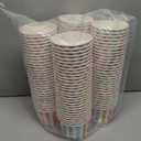 120 Pcs Striped Ice Cream Cups 12 oz Disposable Colorful Rainbow Stripe Paper Dessert Snack Bowl Pastel Food Yogurt Cup Container for Carnival Birthday Baby Shower Summer Party Supplies
