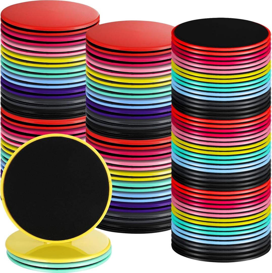 Jenaai Core Sliders Bulk Exercise Glider Discs Gifts for Group Training Classes Fitness Slider Workout Dual Sided AB Pads for Hiit Gym Carpet Hardwood Floor