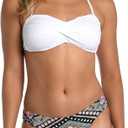 AMAVI Side Shirred Hipster Bikini Swimsuit Bottom (Small, Multi)