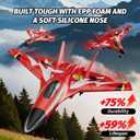 Foam RC Plane Toys with 3 Batteries, Remote Control Airplane RC Jet Helicopter Drone Plane for Kids Adults, Easy to Fly RC Fighter, Remote Control Aircraft with Automatic Balance Gyro for Adult Kids