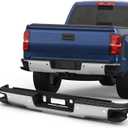 Rear Step Bumper Assembly Compatible for 2014-2018 Chevy Silverado/GMC Sierra 1500 Pickup W/Parking Sensor Holes Steel Complete Back Bumpers GM1103175 -Chrome