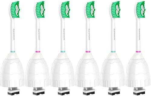 Aoremon Replacement Toothbrush Heads for Philips Sonicare E-Series Essence HX7022/66 and other Screw-on Electric Toothbrush Model, 6 Pack