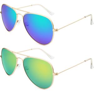 livho Sunglasses for Men Women Aviator Polarized Metal Mirror UV 400 Lens Protection