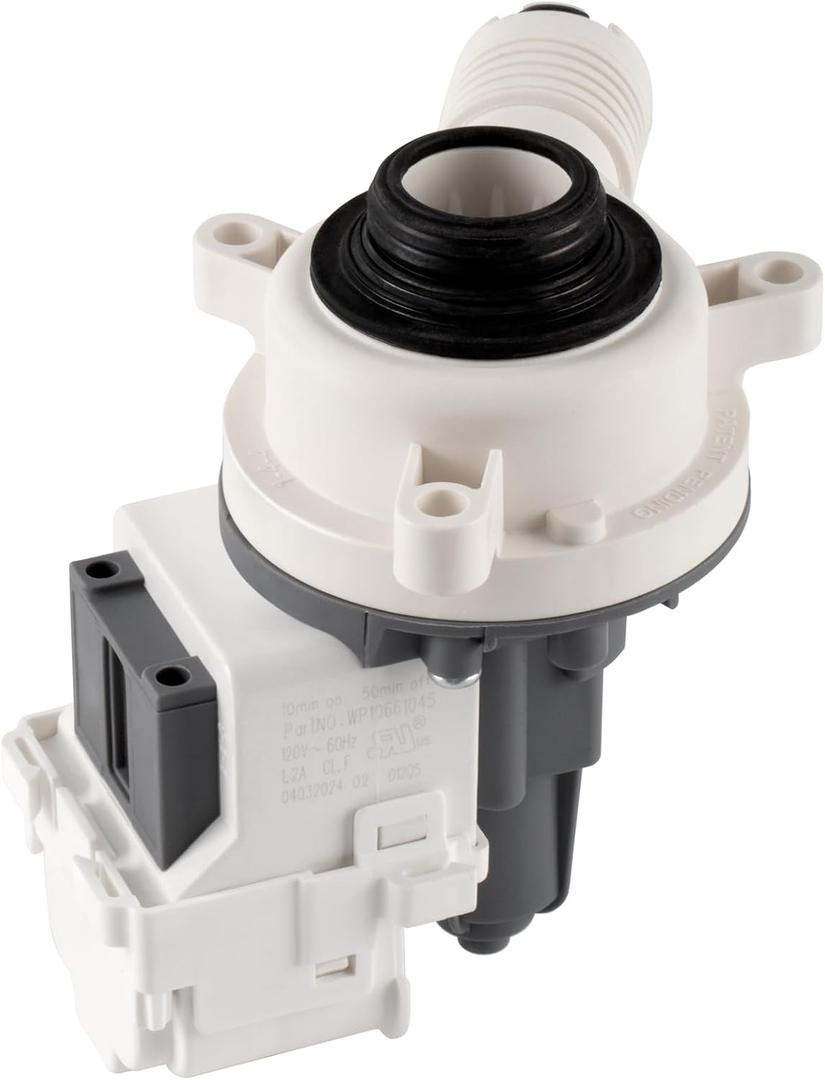 W10661045 W10614033 Washer Drain Pump Assembly for Whirlpool Roper Maytag Kenmore Inglis Crosley Amana Admiral, Replacement Part W10215134 WPW10661045 3554974 AP6023670 PS11757016 EAP11757016