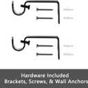 GXOACKJ Curtain Rods for windows 66-120 inch, 5/8 inch Decorative Matte Black Splicing Heavy Duty Metal Curtain Rod set with Brackets