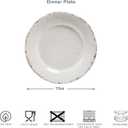 6 x Rustic Melamine Dinner Plates, 11 inch Melamine Plates Set of 6, Large Salad/Dessert Plates, Unbreakable Colorful Serving Dishes Set for Indoor and Outdoor, Assorted Color