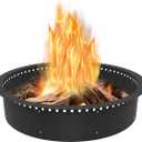 Koutemie Outdoor Smokeless Fire Pit Ring Liner 43Inch Outer/39Inch Inner Diameter, Heavy Duty Solid Metal Steel Round Firepit Rim Insert for Outside DIY Campfire Ring Above or InGround, Black