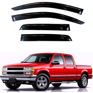 KPY Rain Guards Fit for 1992-2000 Chevrolet/GMC C/K 1500/2500/3500 Crew Cab, Out-Channel Window Visors Vent Deflector 4PC, 1995-2000 Chevy Tahoe/GMC Yukon, 1999-2000 GMC Yukon Denali/Cadillac Escalade