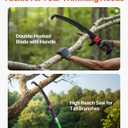 VEVOR Manual Pole Saw, 3.87-27 ft Extendable Pole Tree Pruner, Sharp 65Mn Steel Blade, Lightweight Fiberglass Handle Pole, Double-Hook Saw for High Branch Trimming, Pruning Tool for Palms, Shrubs