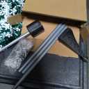 QUIENKITCH 6FT Pop Up Christmas Tree - Snowflake Tinsel Christmas Tree with Star Topper | Collapsible Tall Skinny Pencil Tree Xmas Decoration for Holiday Home Office Party