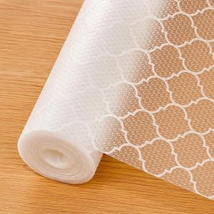 Cooyes Shelf Liner for Kitchen Cabinets Non-Adhesive Waterproof Drawer Liner Durable EVA Material Easy-to-Cut Shelf Paper for Refrigerator, Cupboard, Dresser with Modern Pattern (17.7"W x 78.7"L, White)