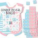 Big Dot of Happiness Baby Gender Reveal - Picture Bingo Cards and Markers - Team Boy or Girl Baby Shower Shaped Bingo Game - Set of 18