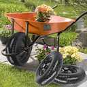 14.5 4.80/4.00-8 Flat-free Solid Tire and Wheel with 3/4 & 5/8 Bearing 3" -6" Centered Hub for Yard Cart Garden Wagon