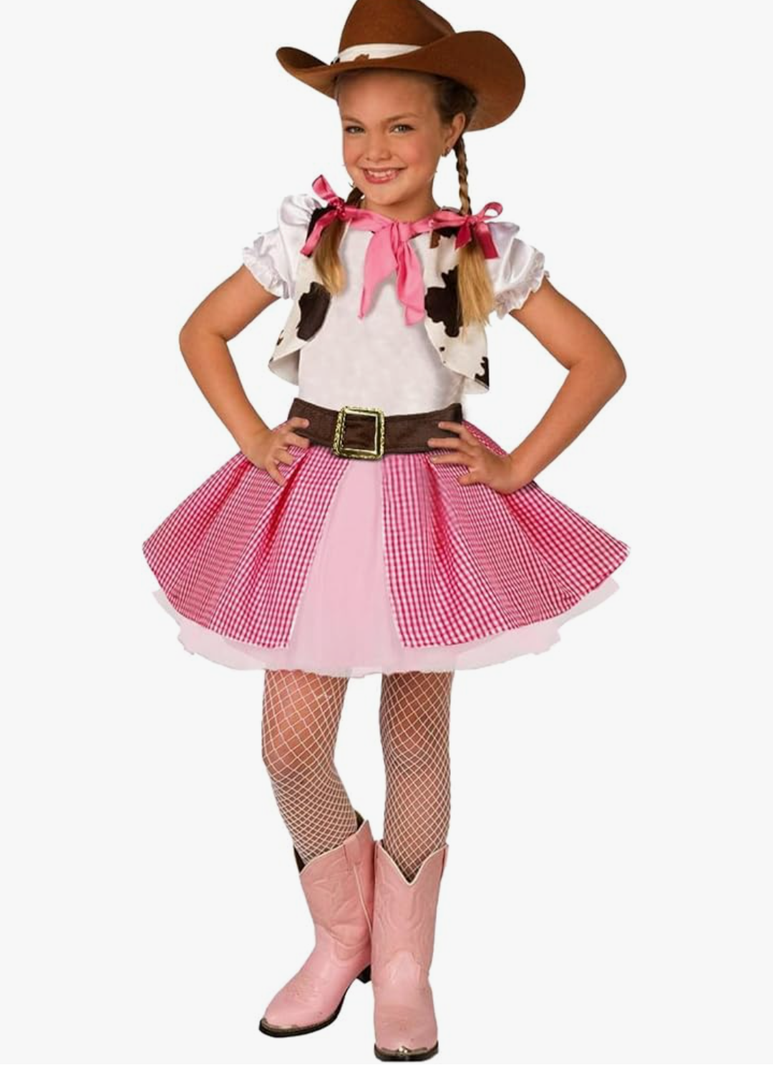Morph Cowgirl Outfits for Girls, Cowgirl Costume for Girls, Halloween Costume Kids, M