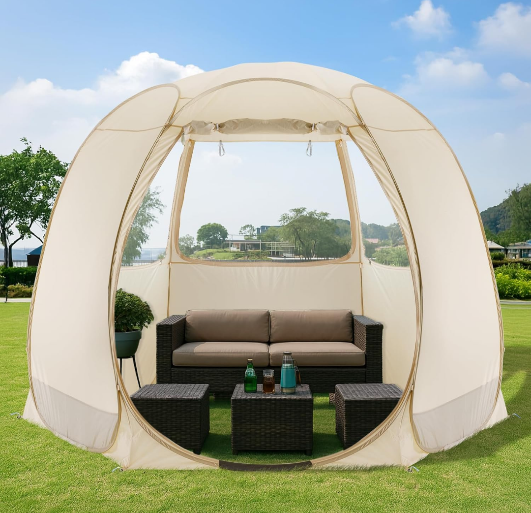 Alvantor Screen House Gazebo, 6-10-15 Person Pop Up Igloo Screened Canopy Tent with Mosquito Netting Sides, Instant UV Resistant Sun Shelter for Garden, Patio, Backyard, 63"×63"×63" 