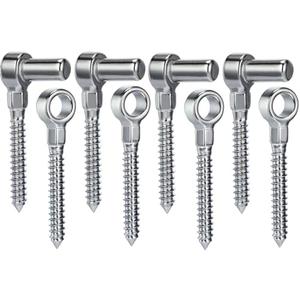 Zonon One Piece 304 Stainless Steel Gate Hinges Set, Eye Hinge and Pin Hinge, Screw Hinges to Mount for Wooden Gates Fences with Hole Dia 5/8'', Silver (12 Pairs)