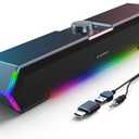 LENRUE G11 Computer Speakers for Desktop, Touch Lights PC Speakers with Surge Clear Sound, USB C/USB Powered for Computer Desktop PC Laptop Monitor