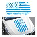 Wevdn Distressed American Flag Sticker, 11.8" × 23.6" Waterproof Patriotic Old Glory Military Grunge Sticker, Universal Car Door Wall Window Windshield Decoration Sticker (Blue)