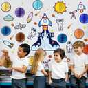 Outer Space Honeycomb Balls Bulletin Board Set Decorations Solar System Cutouts Reach for The Stars Galaxy Planets Astronaut Spacecraft Paper-Cuts for Birthday Party School Nursery Classroom Decor