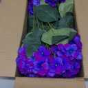 Daynight 8 Pcs Hydrangea Artificial Flowers Outdoor Silk Bouquets, UV Resistant Faux Hydrangeas Flowers for Table Vase Centerpieces Outside Party Wedding Baby Shower Home Outdoor Decor (8, Purple)