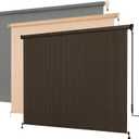 Outdoor Cordless Roller Shades, 8' W x 8' H, Mocha