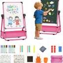Art Easel for Kids, Adjustable Double Sided Toddler Easel Drawing Board