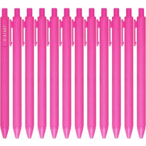 12 Pcs Gel Ink Pens Black Ink 0.5 mm Fine Point Smooth Writing Cute Pens for Office School (Pink)
