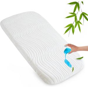 Baby Bassinet Mattress Pad 20" x 33"x 0.8" Compatible with Mika Micky, Dream On Me, Koolababy, Angelbliss Baby Bassinet, Waterproof Replacement Pad with Removable & Washable Mattress Cover